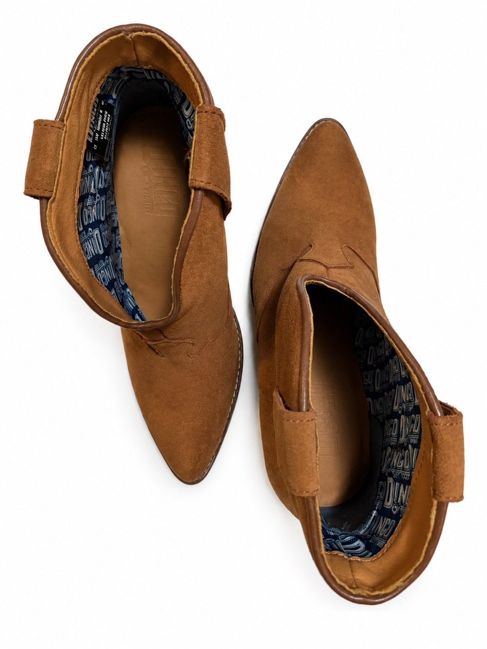 dingo Tan Suede Western Ankle Boots - Picture 6 of 16